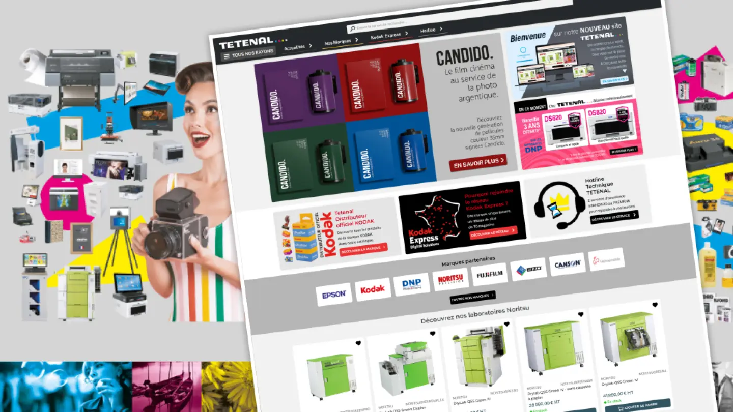 Page d'accueil du site tetenal.fr réalisé par e-Frogg