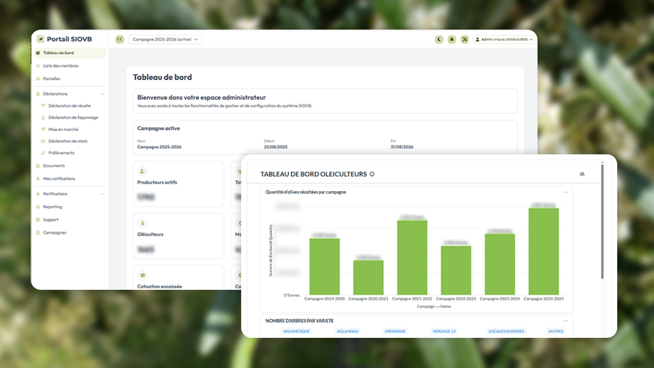 Portail back-office de SIOVB